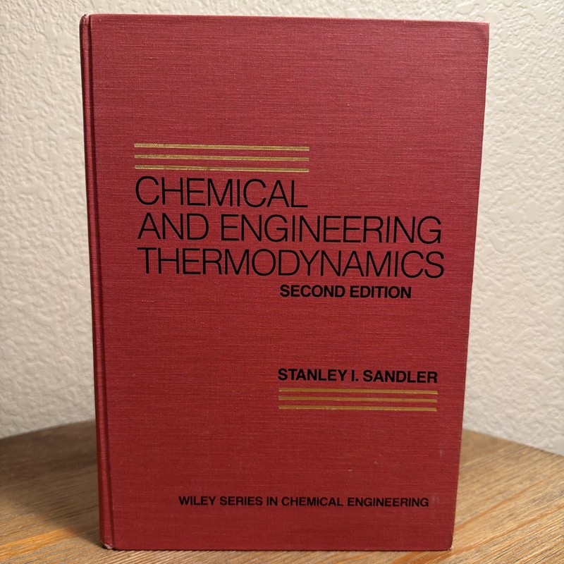 Chemical & Engineering Thermodynamics 2nd Ed. Sandler HC w/ Original Floppy Disk