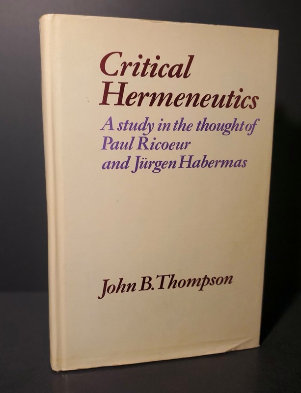 CRITICAL HERMENEUTICS By John Thompson 1981 Hardcover 1st Edition VG+