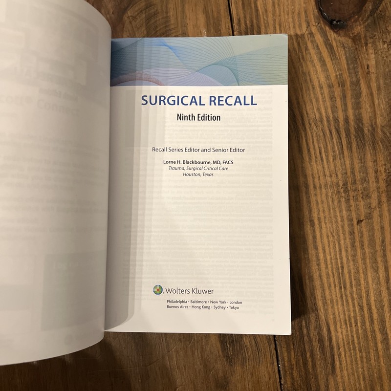 SURGICAL RECALL ~ Lorne Blackbourne ~ 9th Edition PB ~ 2022 gallery
