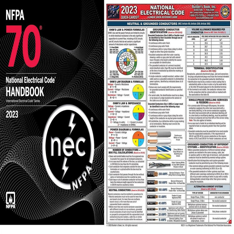 NFPA 70, NEC Handbook, 2023 Edition, with Tabs Hardcover + QUICK CARD