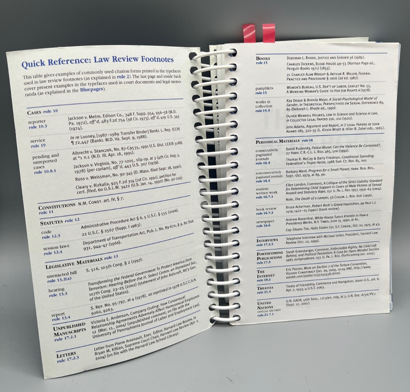 The BLUEBOOK : A Uniform System of Citation Spiral Bound Notebook (20th Edition) gallery