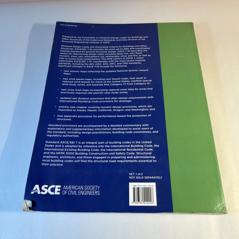 Book 1 of 2 ONLY ASCE 7-16 Commentary Minimum Design Loads & Criteria Buildings gallery