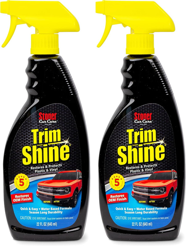 Trim Shine Black - Vinyl & Plastic Restorer for Cars, 22 Fl Oz (2-Pack)