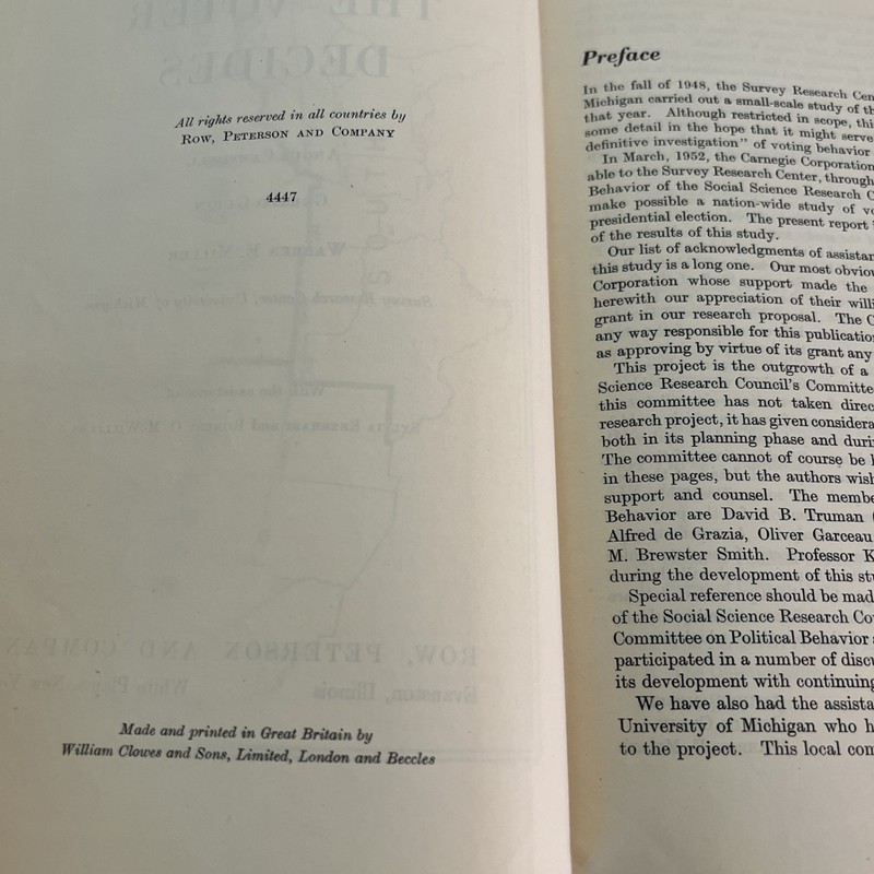 The Voter Decides by Campbell, Gurin, Miller 1954 1st Edition Elections gallery