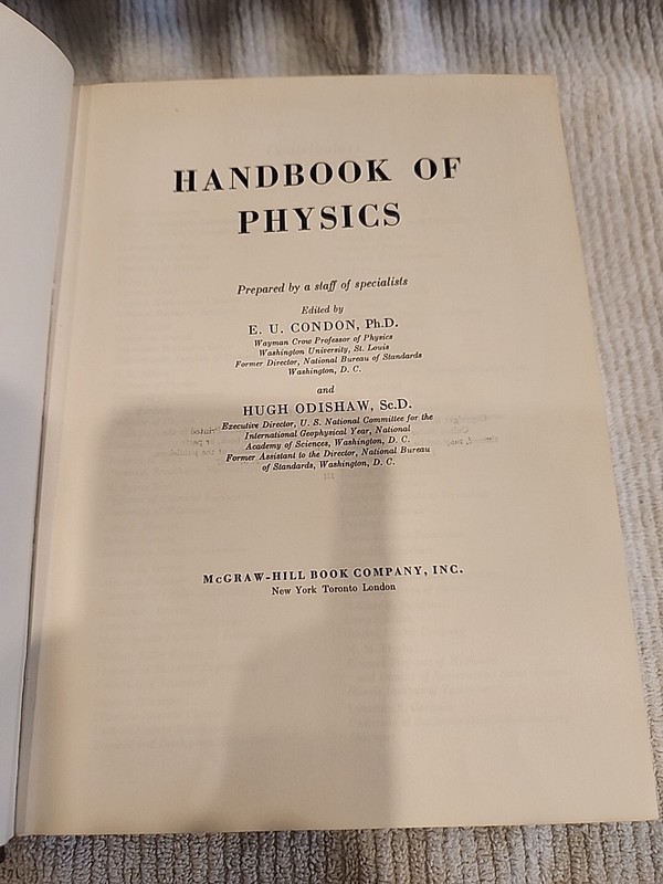 Handbook of Physics by Edward Uhler Condon & Hugh Odishaw gallery