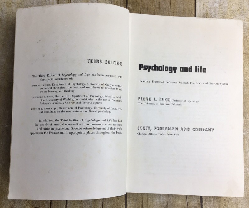 PSYCHOLOGY and LIFE 3rd Ed. Floyd Ruch HB Text Book 1948 Illustrated 782 pages. gallery