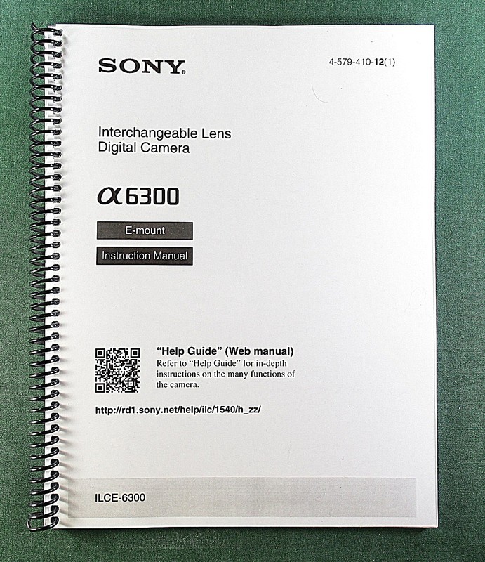 Sony ILCE-6300 Instruction Manual: 48 Pages & Protective Covers!