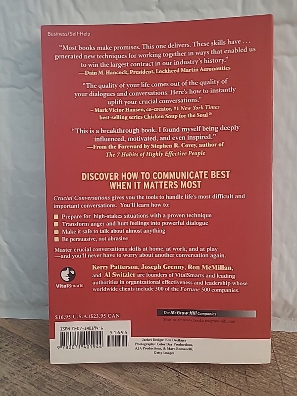 Crucial Conversations Tools for Talking When Stakes Are High Paperback gallery