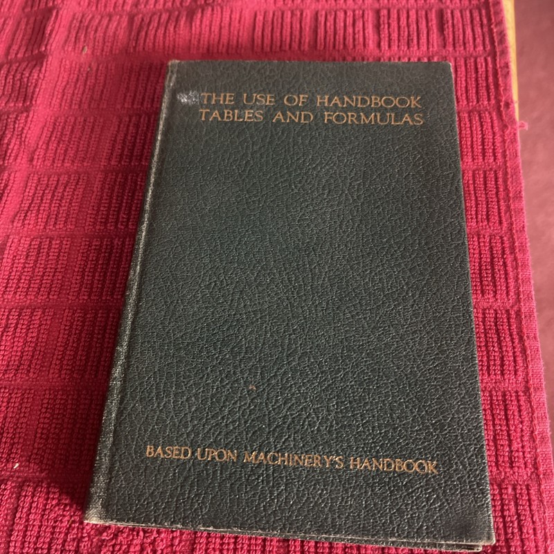 The Use of Handbook Tables and Formulas Pocket Green From Machinerys Handbook