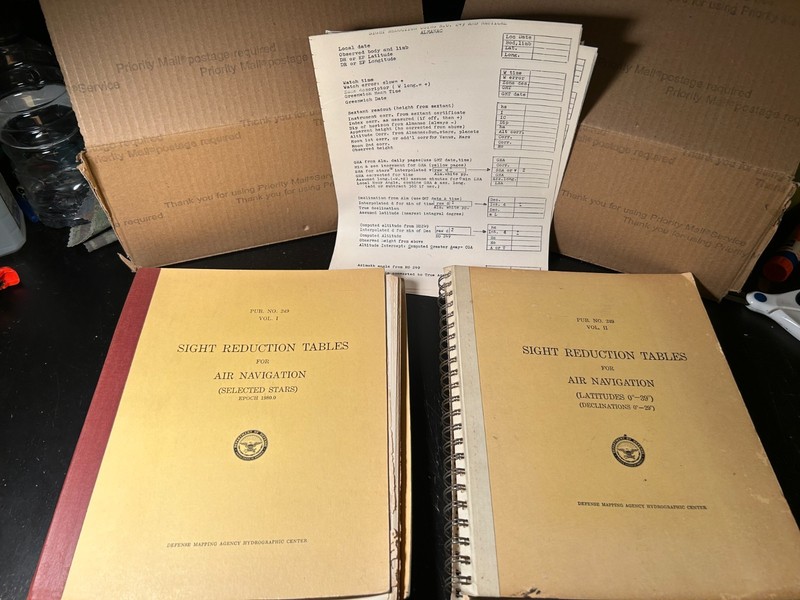 Vintage Sight Reduction Tables for Air Navigation 1950s Volume 1, 2 Pub 249