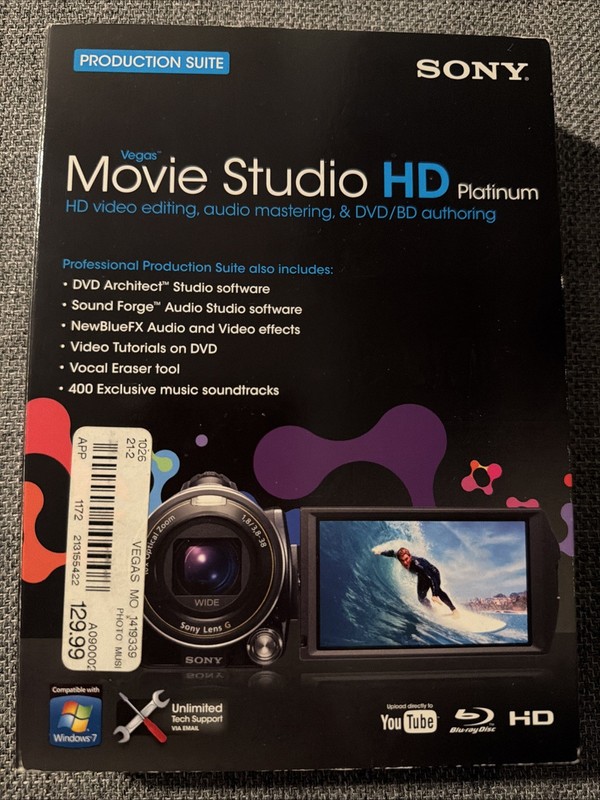 Brand Sony Vegas Movie Studio HD Platinum Video Editing Audio Software G2U