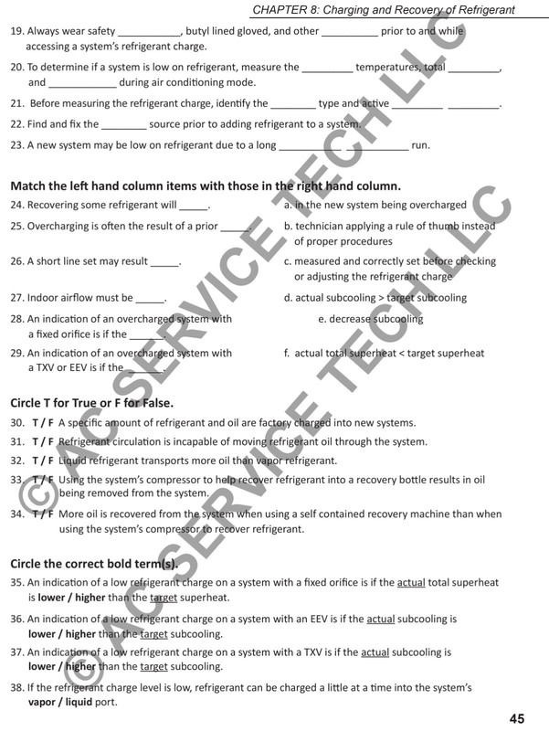 Refrigerant Charging & Service Procedures for AC WORKBOOK - 2nd Ed. gallery