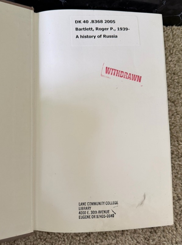 A History of Russia by Roger Bartlett Hardcover gallery