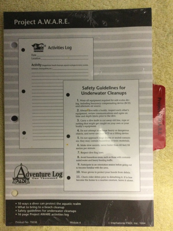 PADI ADVENTURE LOGBOOK BINDER PAGES AS PICTURED v6 -- gallery
