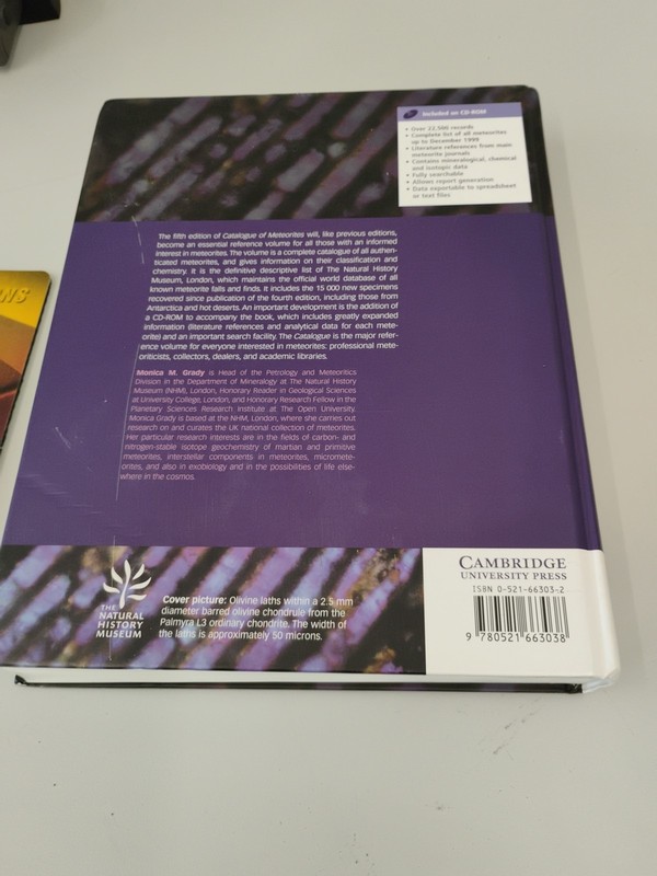 Catalogue of Meteorites by Monica M. Grady 5th Edition 2000 gallery