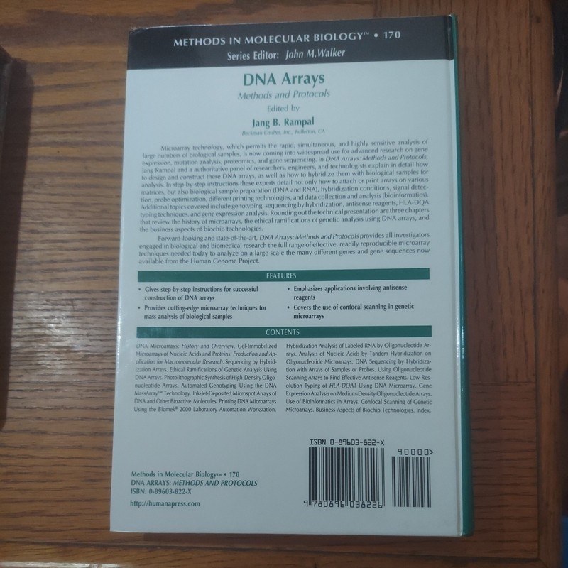 DNA Arrays Methods Protocols in Molecular Biology Volume 170 Rampal Humana Press gallery