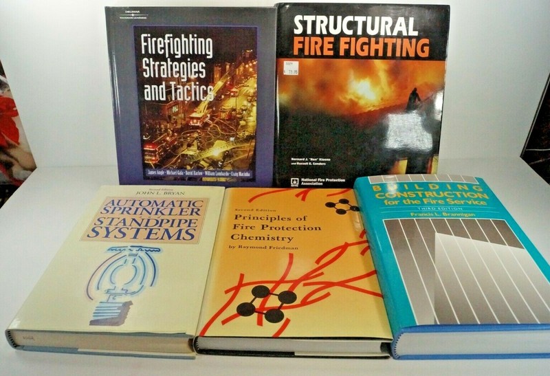 Lot(5) Firefighters Books: (4) NFPA, (1) Delmar Hardcovers in Very Good Conditio