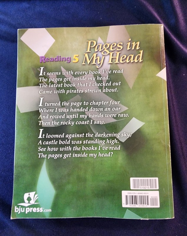 BJU Reading 5 Pages In My Head Student Textbook 2nd Ed 5th Gr Bob Jones Hardback gallery