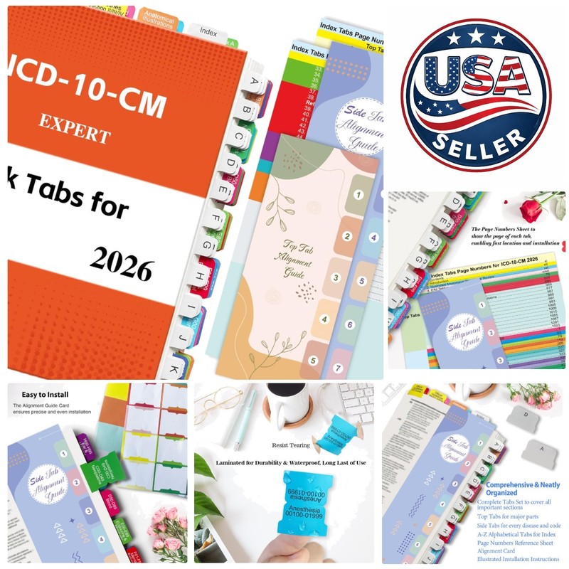 2026 AAPC ICD-10-CM Upgrade: Durable, Laminated Color Tabs Set for Quick Access