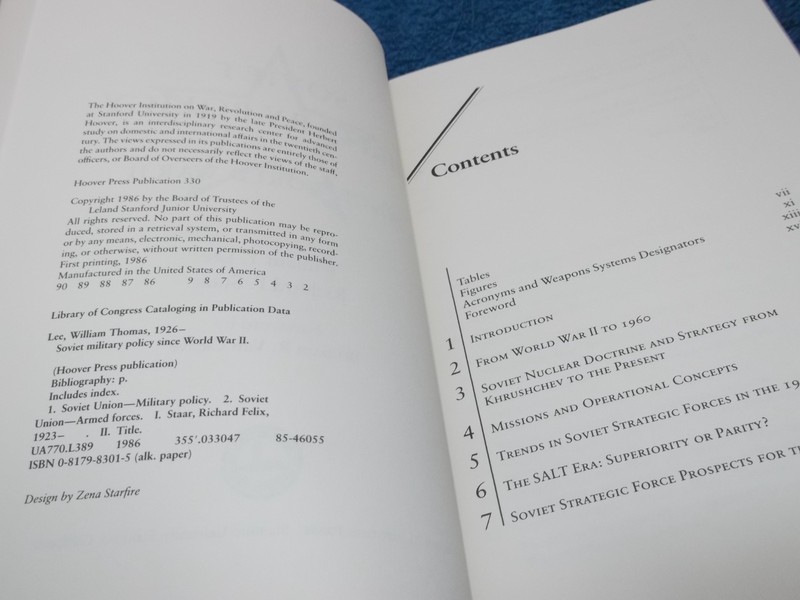 Soviet Military Policy since World War II by Richard F. Staar and William Lee... gallery