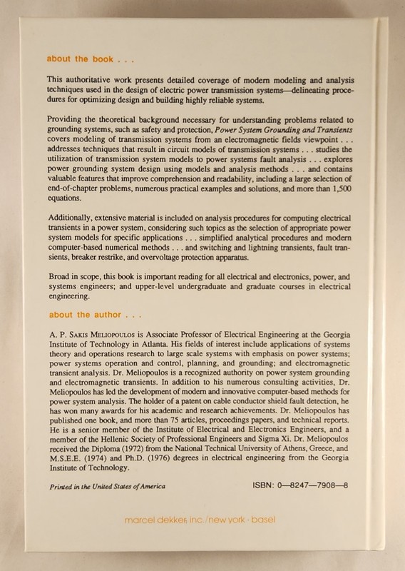 Power System Grounding and Transients : An Introduction Hardcover by Meliopoulos gallery