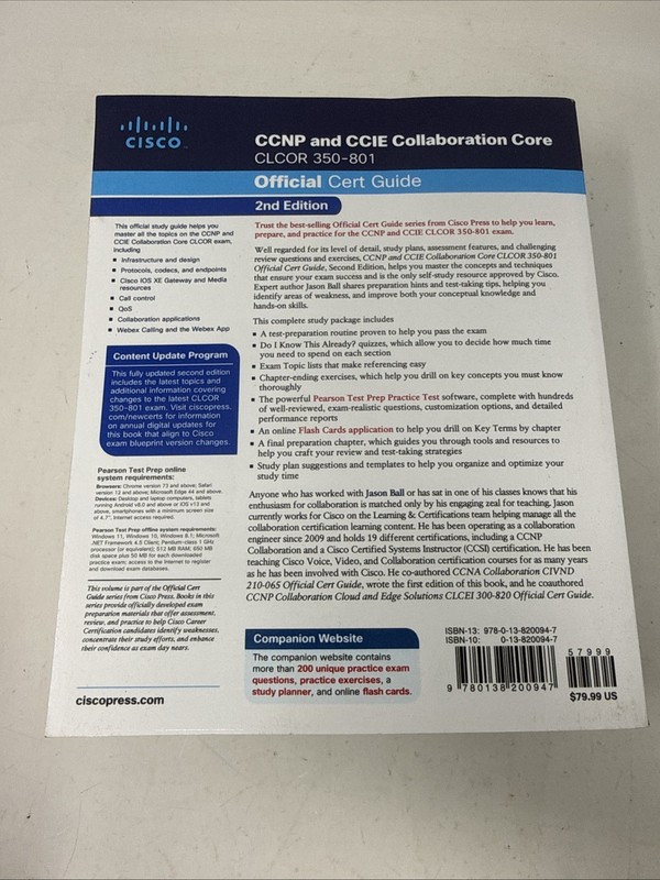 Ccnp and Ccie Collaboration Core Clcor 350-801 Official Cert Guide, 2nd Ed. gallery