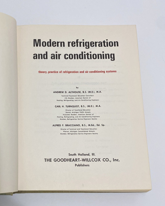 Modern Refrigeration and Air Conditioning Althouse 1968 Hardcover gallery