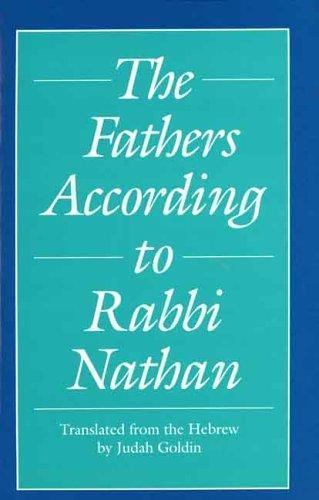 The Fathers According to Rabbi Nathan; The Yale Judaica S- paperback, 0300046979