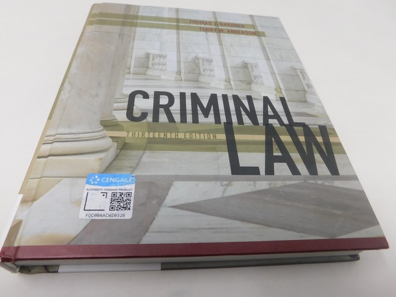 Criminal Law by Terry Anderson and Thomas Gardner (2017, Hardcover) 13th edition gallery