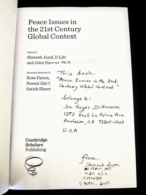 Peace Issues In the 21st Century Global Context 2017 Juyal Signed Inscribed HC gallery