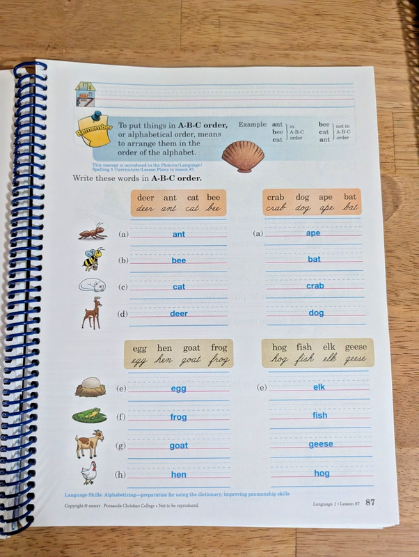 Abeka Language 1, Letters and Sounds 1 Teacher Key Books A Beka gallery