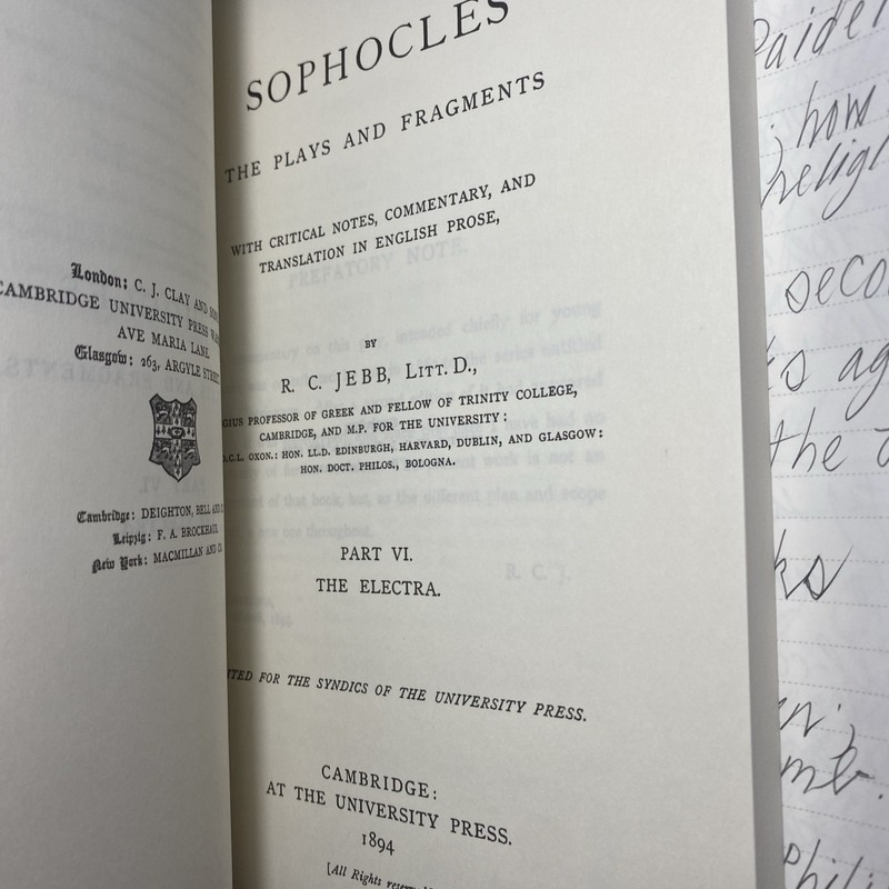 Sophocles Electra. Notes, Commentary, Translation in English Prose. Richard Jebb gallery