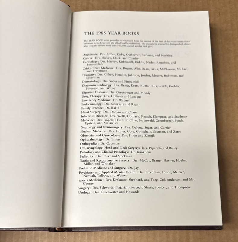 1985 : The Year Book of Orthopedics Edited By Mark B. Coventry (HARDCOVER, GOOD) gallery