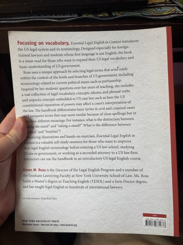 Essential Legal English in context by Karen M. Ross (2019, Trade Paperback) gallery