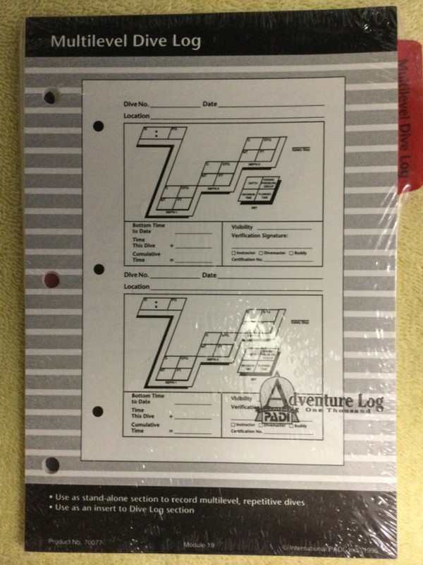 PADI ADVENTURE LOGBOOK BINDER PAGES AS PICTURED v6 -- gallery
