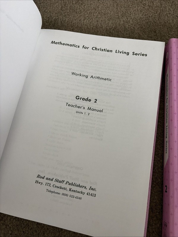 Rod & Staff Working Arithmetic Grade 2 Teacher’s Manual Set Units 1-5 gallery