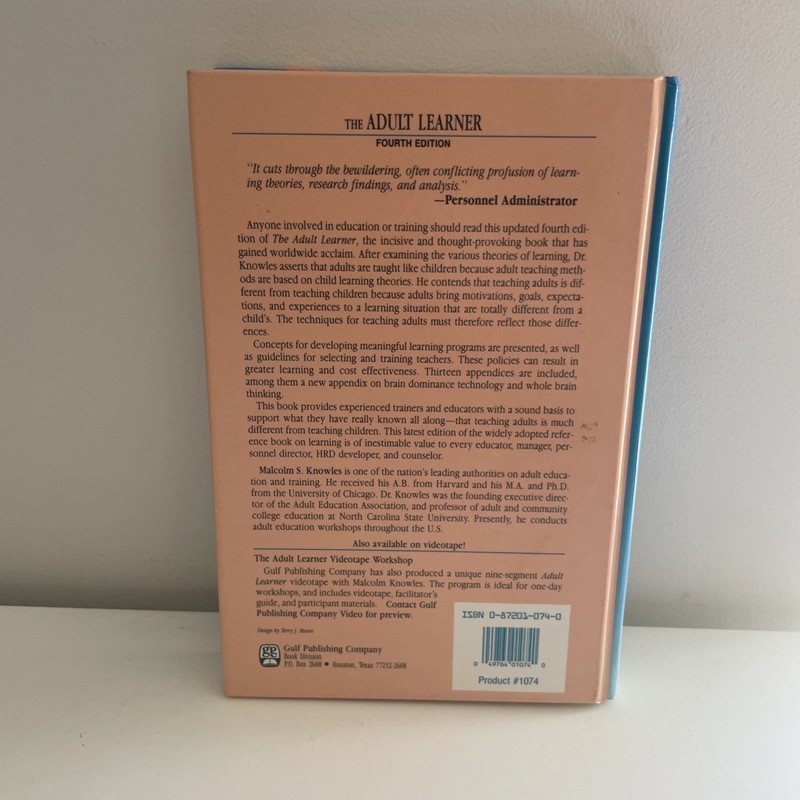 THE ADULT LEARNER: A NEGLECTED SPECIES (BUILDING BLOCKS OF By Malcolm Shepherd gallery