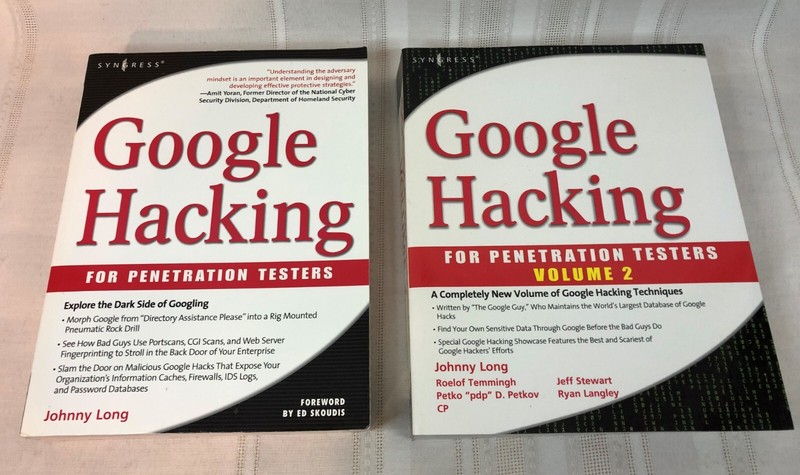 Google Hacking for Penetration Testers Volume 1 & Volume 2 by Long, Johnny