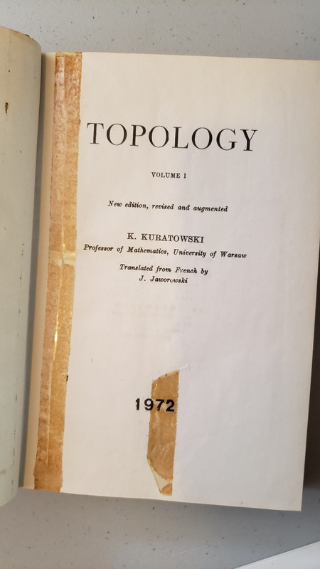 Topology Vols I & II Kuratowski (1966) Taipei Asso. Copy J.L. Pe & G. Kamin Rare gallery