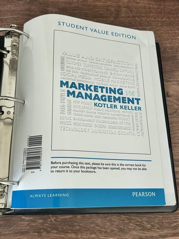 Marketing Management 15th Edition – VERY GOOD – free shipping (I2-60)