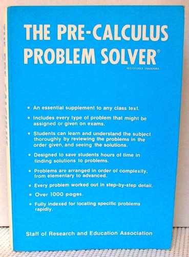 Pre-Calculus Problem Solver – Paperback, by The Editors of – Acceptable n