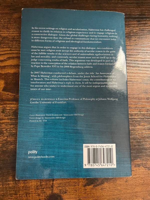 Awareness of What Is Missing : Faith and Reason in a Post-Secular Age by Jürgen gallery