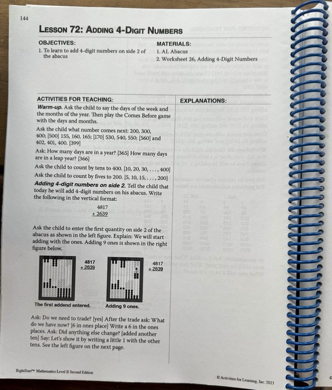 Right Start Mathematics Lessons Level B: 2nd Edition Math gallery