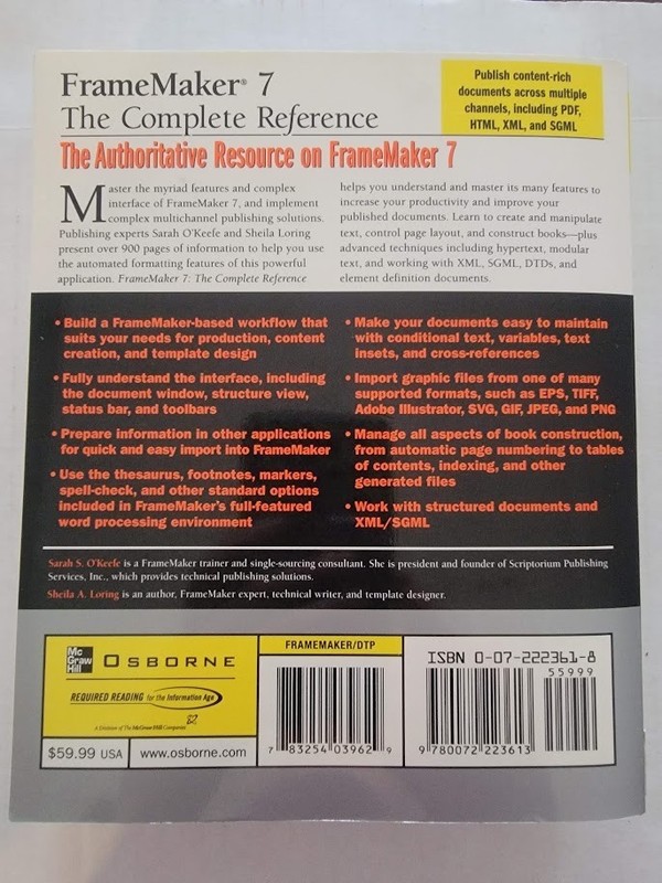 Osborne Complete Reference Ser.: FrameMaker(R) 7: the Complete Reference by... gallery