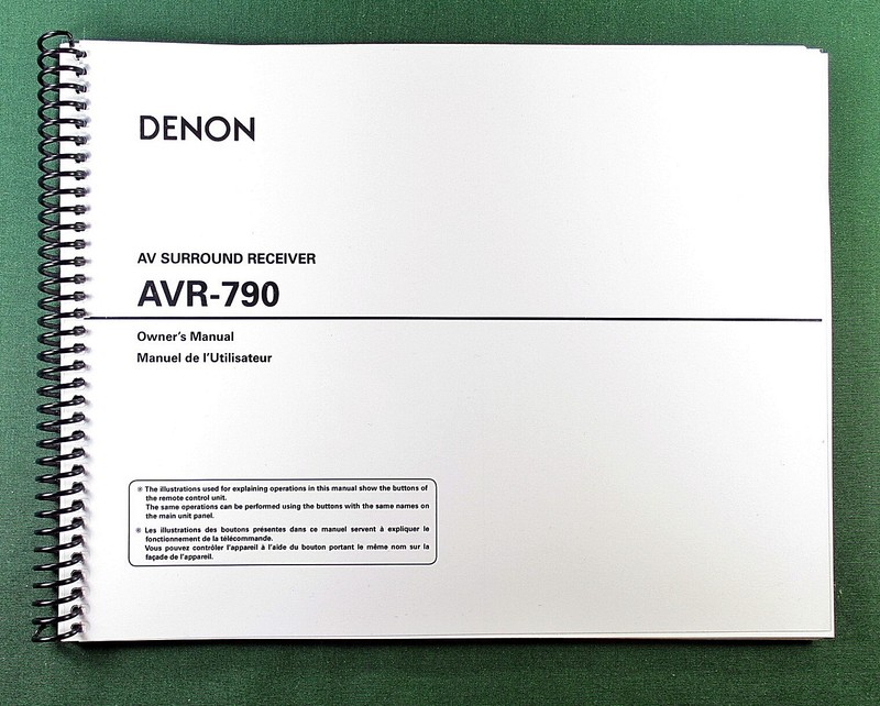 Denon AVR-790 Instruction Manual: 72 Pages & Protective Covers!