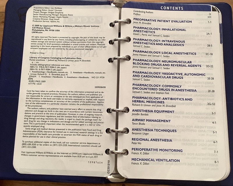 Pocket Anesthesia Notebook Medical Reference Ehrenfeld Eisenkraft 6 Ring Binder gallery