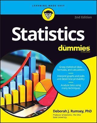 Statistics for Dummies by Deborah J. Rumsey (2016, Trade Paperback)