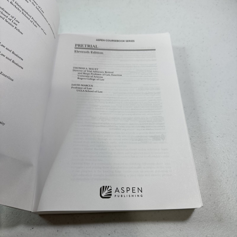 Pretrial - 11th Edition Aspen Coursebook Thomas A. Mauet, David Mareus gallery