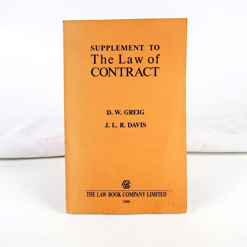 Supplement To The Law Of Contract D. W Greig J L R Davis