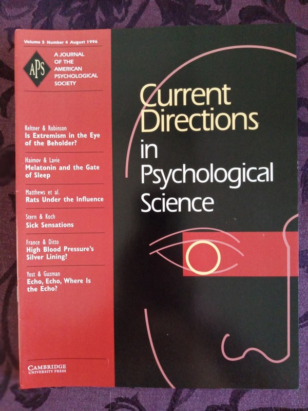 Current Directions in Psychological Science (Volume 5, Num. 1,2,3,4,5 & 6) 1996 gallery